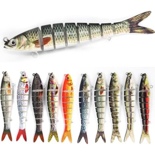 OIMG 1PCS Knotty Fishing Lures for Bass, Bionic Multi-Section Swim Hard Bait Multi Jointed Swimbaits Slow Sinking Fishing Bait