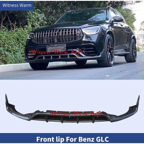 Carbon Fiber Front bumper Lip Spoiler Shovel Splitters for Benz GLC Class refit GLC63 AMG bumper 2016 - 2019 FRP Head Chin