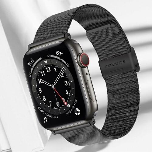 For apple watch 6 se band series 5 4 44mm 40mm Stainless Steel mesh loop strap for iwatch 3 correa 42mm 38mm Wristband bracelet