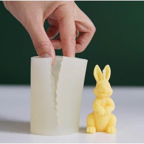 3D Rabbit Silicone Candle Mold Silicone Mold For Aromatherapy Candle Making DIY Handmade Resin Molds For Plaster Wax Mould