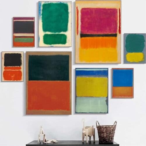 Modern Abstract Mark Rothko Oil Canvas Painting Colorful Wall Art Posters Prints Wall Art Pictures for Living Room Home Decor