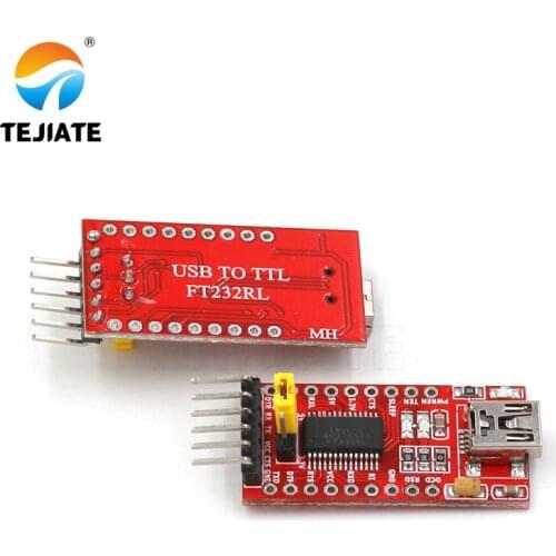 1PCS FT232 Reflesh Module USB To TTL Supports 3.3V 5V FT232RL Modular Red Board Compatible Unit Download Line MINI Interface