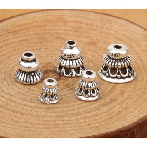 S925 Sterling Silver Jewelry DIY 108 Buddhist Beads Accessories Buddha Head Tee 5mm Mini Small Stupa Wholesale