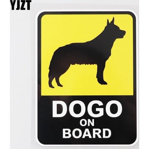 YJZT 8.7CM×11.7CM Decal Funny Animal Dogo On Board PVC Car Sticker 12C-0398