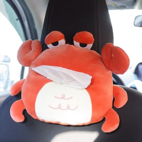 1pc 30cm Lovely Lion & Crab Plush Paper Towel Pumping Toys Stuffed Soft Dolls Car Tissue Paper Box Nice Birthday Gift Decor