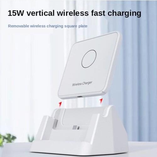 15W Wireless Charger Vertical Multifunction Universal QI Mobile Phone Stand Car Desktop Wireless Charging with Magnetic Adapter