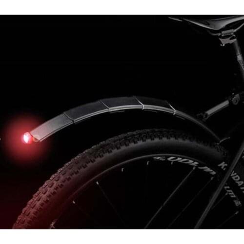 2 Packs of Mountain Bike Riding Front and Rear Telescopic Fenders Foldable with Bicycle Taillights Bicycles Accessories Bikes