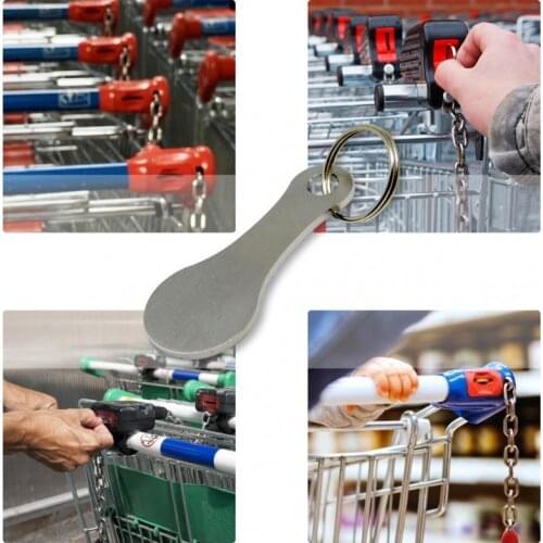 2 Packs Metal Keychain Aluminum Alloy Shopping Cart Token Keychain Decor Keyring Hook Coin Holder Gift Shopping Tools Dropshippi