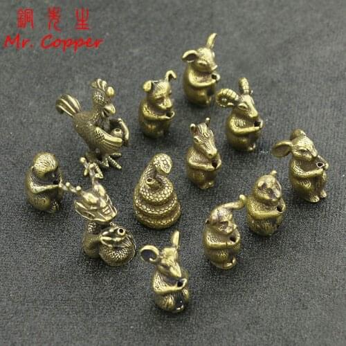 Antique Copper Chinese Zodiac 12 Animals Incense Stick Holder Vintage Brass Incense Holder Base Sandalwood Censer Home Decor