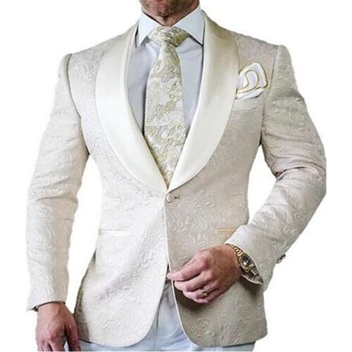 White Tuxedos Wedding Suits for Men British Style Custom Made Mens Suit Slim Fit Blazer Men Suit 2 Piece( Jacket+Pants)