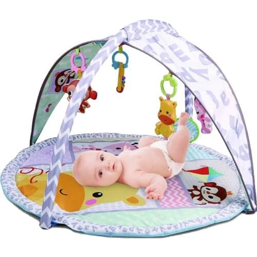 Large Baby Play Mat With Protective Awning Baby Gym Fitness Frame Activity Mat Toys Early Education Crawling Game Mat