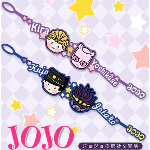 Handmade JoJos Bizarre Adventure Embroidery Bracelet Wristlet Anime Cosplay Props Kira Yoshikage Jotaro Kujo Wristband Gift