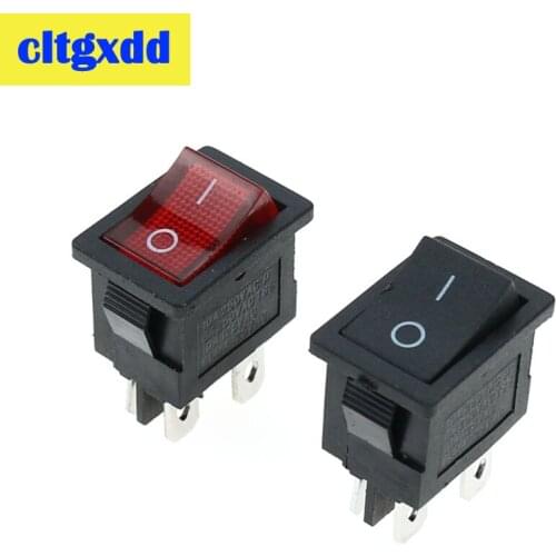Cltgxdd 10PCS Ship Type Switch Red Black 4PIN ON OFF Boat Rocker Switch 6A/250V 10A/125V LCD TV Power Switch Button