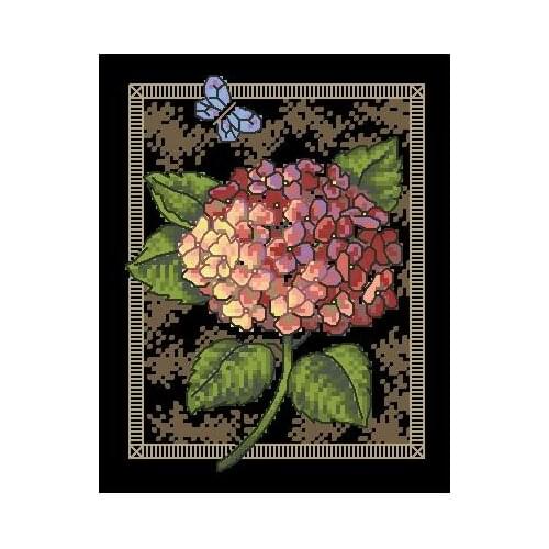 Egypt cotton Counted Cross Stitch Kit Hydrangea on Toile Flower dim 35072