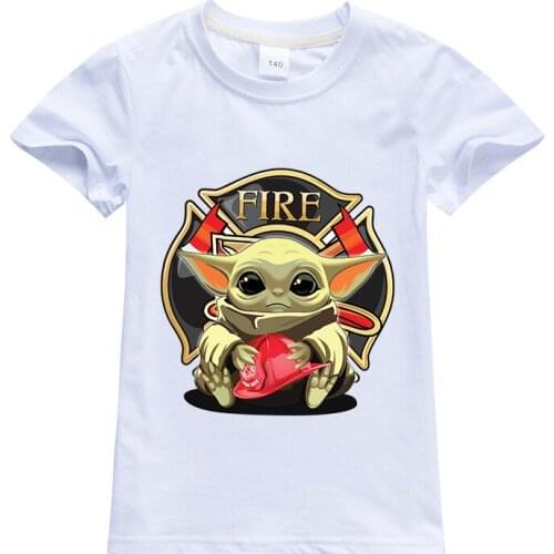 Summer Kids T Shirt Disney The Mandalorian Movie Figures Baby Yoda Printing Clothing Girls Boys Clothes Tops Infant Toddler Tees