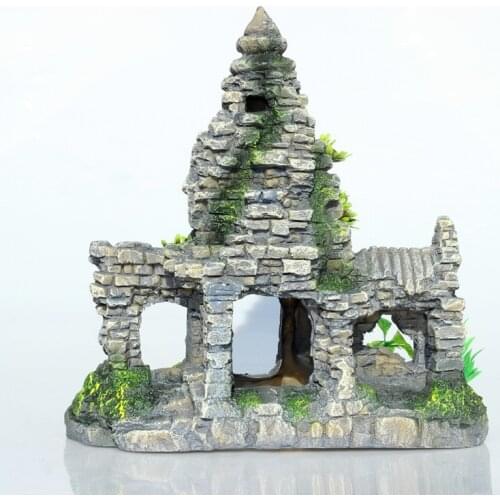 Aquarium decoration aquarium castle aquarium accessories Ancient buddha temple cambodia four-faced buddha Shelter house