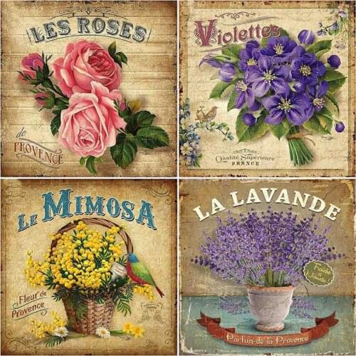 Flowers Paint With Diamonds Full Square Cross Stttch New Arrivals Diamond Embroidery Bead Picture Kit Art Wall Decor