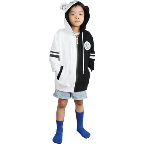 Anime Danganronpa Monokuma Cosplay Costume Hoodie Pullover Coat For Kids