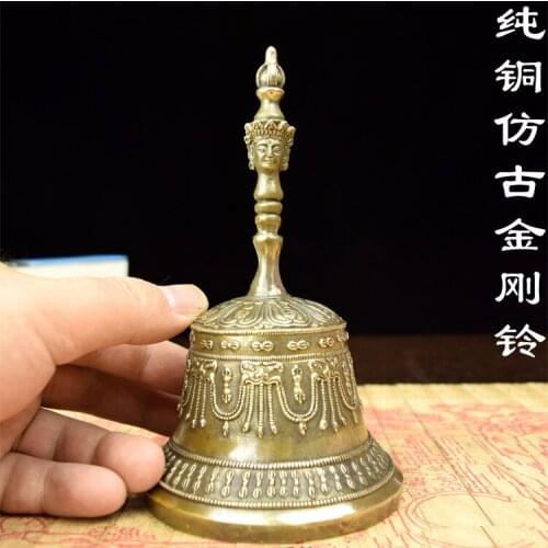 Copper bell antique brass instruments evocation of Taoist Tantra Vajra ritual ornaments