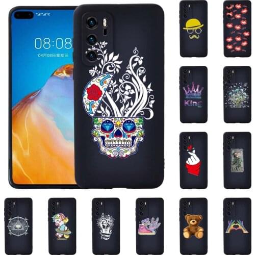 Soft TPU Silicone Phone Case for Huawei P20/P20 Pro/P30 Pro/P30 Plus/P30 LITE/P40/P40 Pro Color Pattern Anti-drop Back Cover
