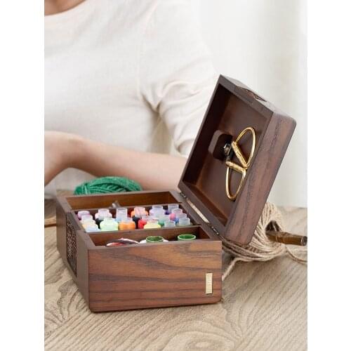 Retro Sewing Kit Household Cross Stitch Sewing Thread Box