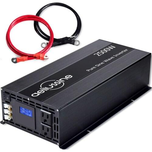 Pure Sine Wave Solar Inverter Power 2500W 12V/24V/36V/48V DC to 120V/220V/230V/240V AC Converter Power Supply Inverter Battery