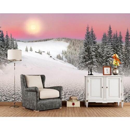 Papel de parede Winter Snow Spruce Sun Nature photo wallpaper,living room bedroom TV backdrop bedroom wall papers home decors