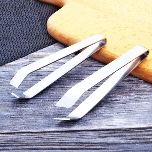 Real Stainless Steel Fish Bone Tweezers Seafood Fish Bone Remover Pliers Pig Hair Plucking Clamp Kitchen Gadgets Tools
