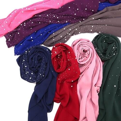 Muslim women drilling chiffon hijab scarf trendy malaysia hijabs islamic headscarf femme musulman niqab tesettu hejab