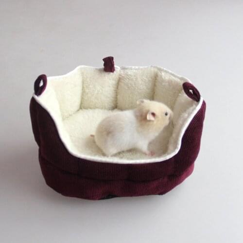 Warm Washnable Suspenable Short Plush Small Animal Cage Bird Hamster Sofa Cage Bed Squirrel House Hedgehog Hammock Nest Toy