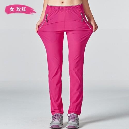 Spring autumn womens thin Quick-drying stretch pants outdoor climbing trekking sport pants Large size hiking camping trousers