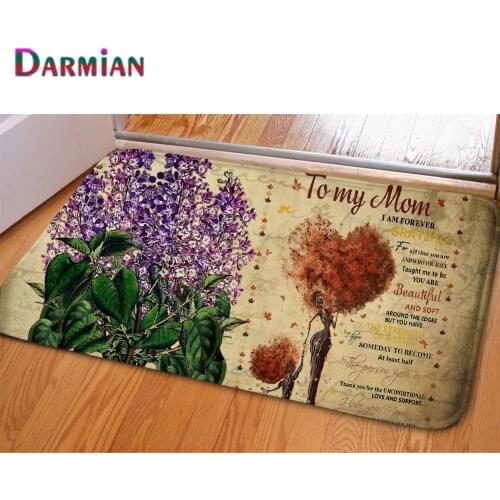 DARMIAN Letter to Mom Print Entrance Doormat Custom Indoor Floor Rugs Absorbent Anti-slip Kitchen Carpet Rug for Home Decorative