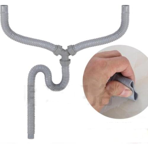 Double basin extension three-way sewer Y-type drainage tube double washing machine tub pot mop pool deodorant water pipe