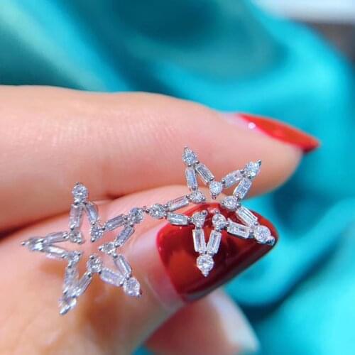 Huitan Female Luxury Star Stud Earrings Simple Stylish Style Versatile Accessories for Women Fancy Gift Girls Trendy Jewelry New