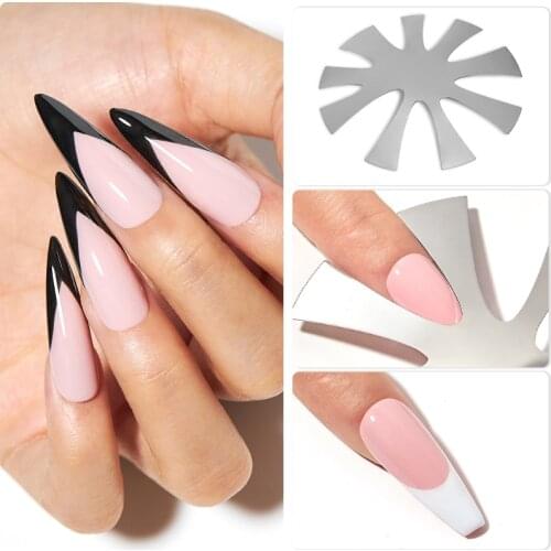 1pc French Nail Tips Model Trimmer Cut V Line almond shape French Manicure Cutter Nail Art Tool Nail Cutter Acrylic French Nails