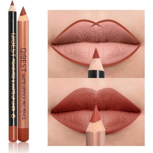 1Pcs Cosmetic Lipstick Pen Professional Matte Waterproof Lady Charming Lip Liner Contour Makeup Lipstick Tool kit