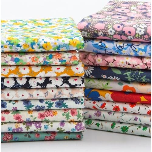 100%Cotton Poplin Floral Printed Fabric For Sewing Dress DIY Clothing Materials Pastoral Fabric Patchwork Baby Clothing Tissus