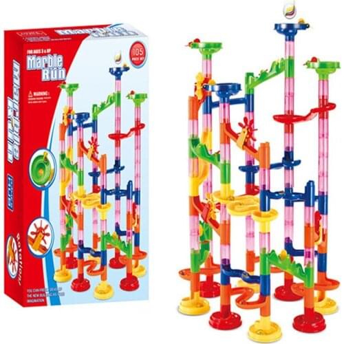 105pcs DIY Construction Marble Race Run Maze Balls Track Building Blocks Children Gift For Baby Educational Toys
