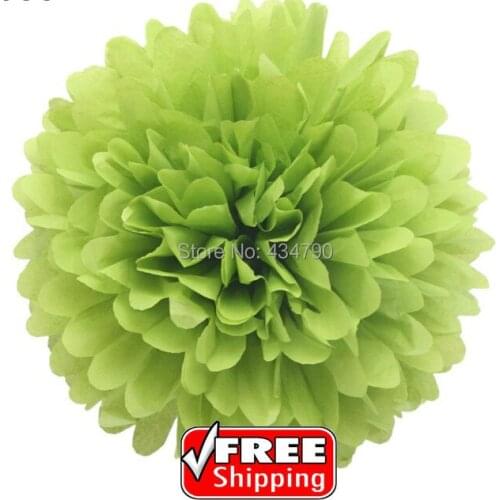 20pcs 8"(20cm) Apple Green Tissue Paper Flower Pom Poms,Garland Hanging Party Balls,Nursery Ceremony Decor-Choose Your Colors