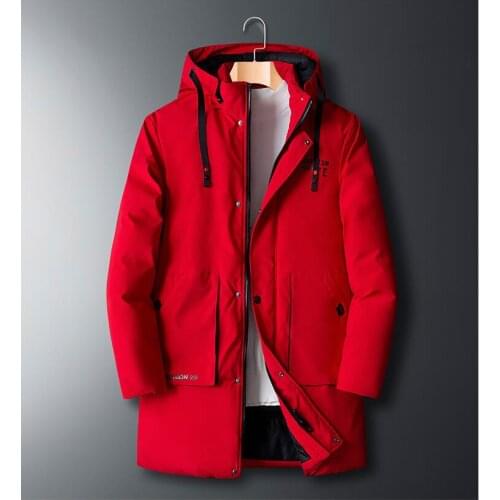 2020 Winter Long Jacket Men Warm Cotton Padded Parkas Solid Thick Outwear Casual Male Coats