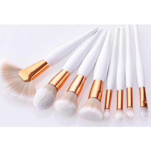 4/8PCS makeup brushes set soft synthetic hair wood handle brushes fan flat brush kit for women eyeshadow facial make up T08051