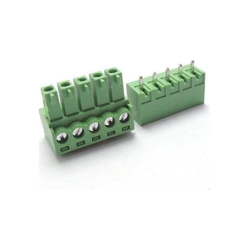 5 Pcs 3.81mm Pitch Right Angle 5 pin 5 way Screw Terminal Block Plug connector
