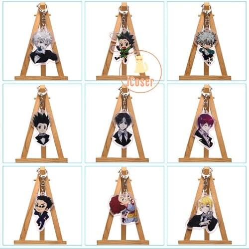 Anime HUNTER X HUNTER GON FREECSS Keychain Cosplay Accessory Killua Zoldyck Kurapika Leorio Acrylic Bag Key Ring Cartoon Figure