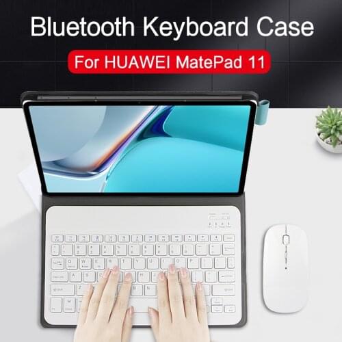 Case For HUAWEI MatePad 11 DBY-W09 10.95" 2021 Tablet Wireless Bluetooth Keyboard Protective Cover PU Leather Case Shell Funda