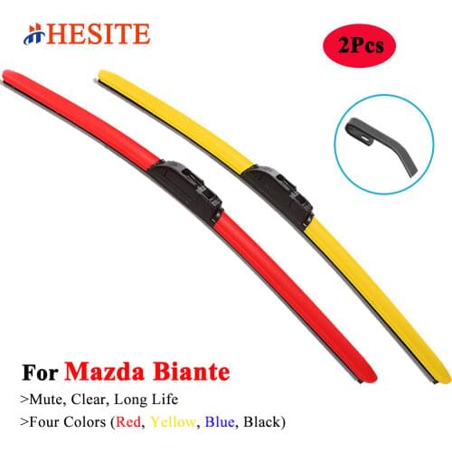 HESITE Hybrid Wiper Blades Colorful For Mazda Biante Bekas 2.0 L 2010 2012 2013 2014 2015 Model Accessories Car Exterial Parts