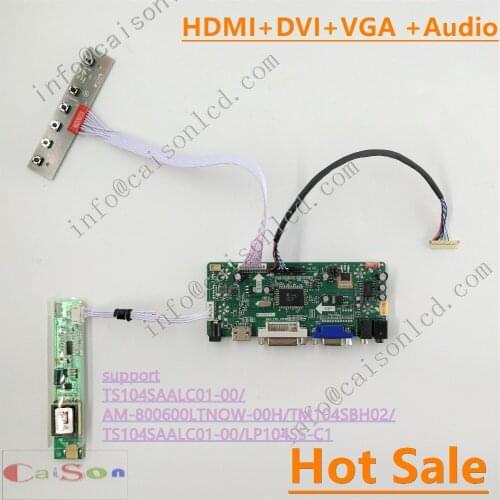HDMI/DVI/VGA/AUDIO/ of LCD Driver Board support TS104SAALC01-00/AM-800600LTNQW-00H/TM104SBH02/TS104SAALC01-00/LP104S5-C1