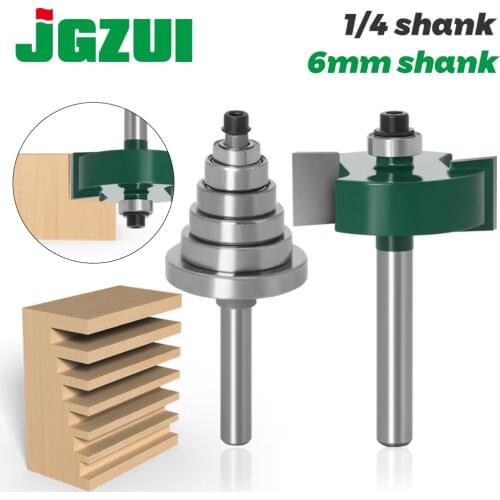Rabbet Router Bit with 6 Bearings Set -1/2"H - 1/4" 6mm Shank Woodworking cutter Tenon Cutter for Woodworking Tools