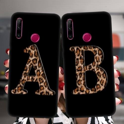 For Honor 50 Pro SE 30 20 10X Lite Pro 10i 20i 30i 8X 9X Case Sexy Leopard English Initial Alphabet Letter Soft Silicone Cover