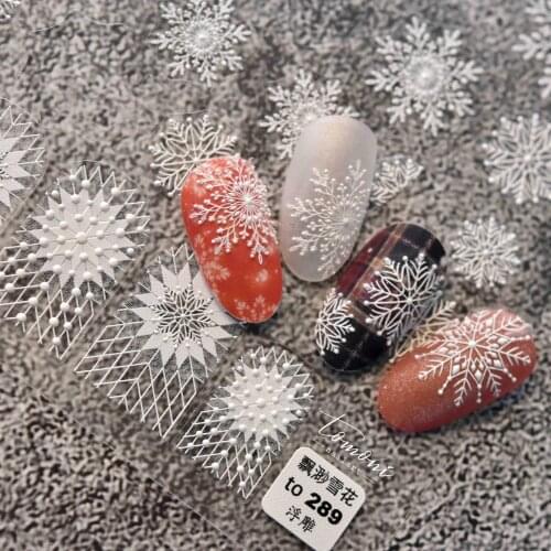 New craft nail stickers Japanese stickers 5d nail stickers three-dimensional snowflake stickers