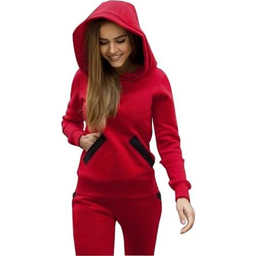 2021 autumn and winter fashion trend big hat pocket sweater trousers womens casual suit